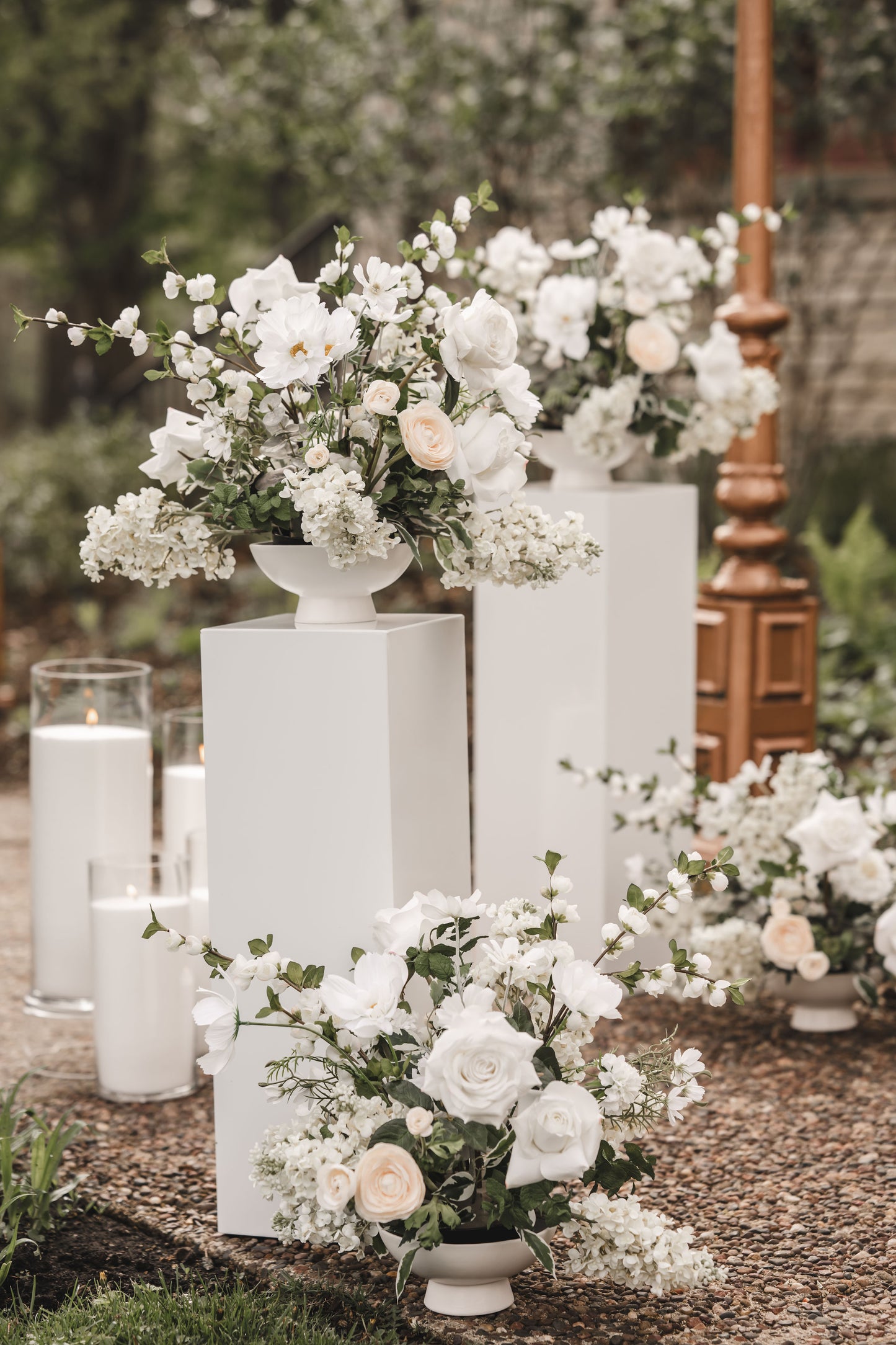 White Pedestal Set