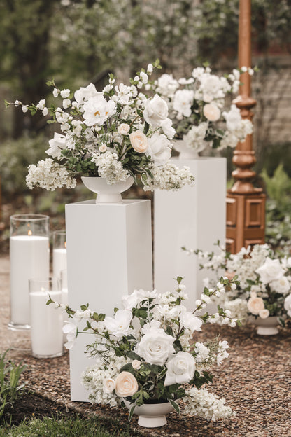 White Pedestal Set