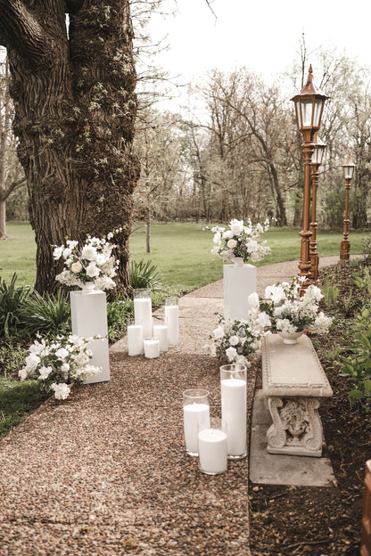 White Pedestal Set