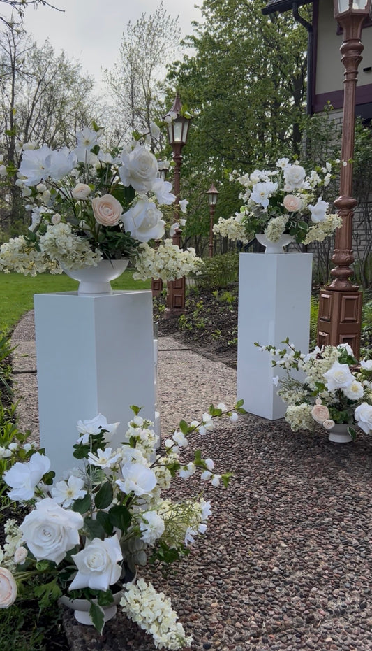 White Pedestal Set